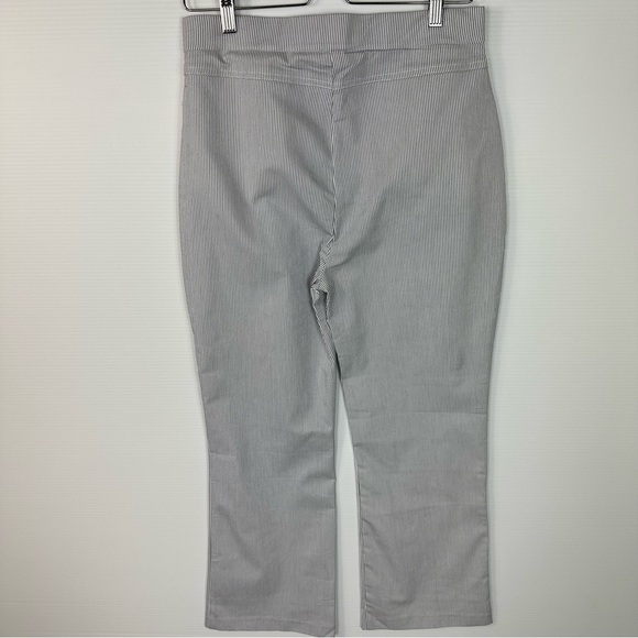 Free People Pants Sz L Florence Crop Flare Blue White Striped NWT - Picture 6 of 14